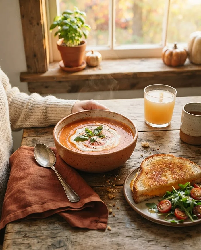 Roasted Tomato Basil Soup 4 creamy basil soup