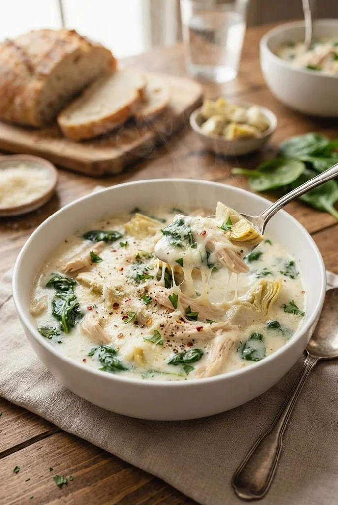 Spinach Artichoke Chicken Soup 4 creamy comfort soups