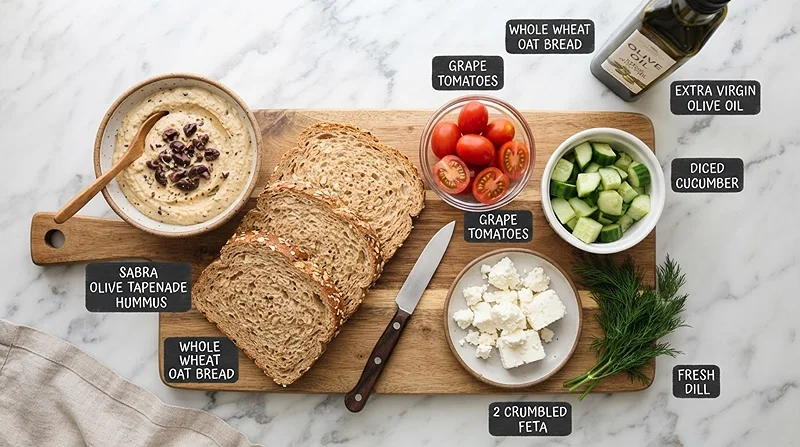 hummus toast bites