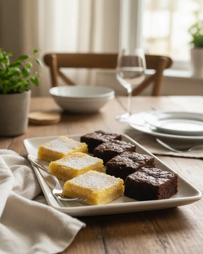 Lemon Bars & Brownies serving suggestion