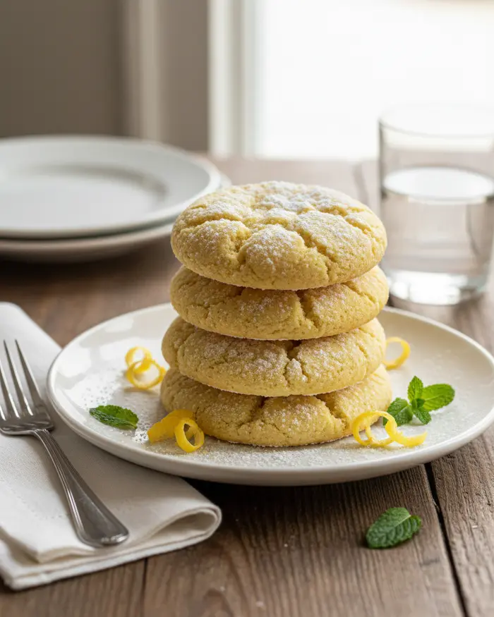 Homemade Lemon Cookies 6 Lemon Cookies serving suggestion