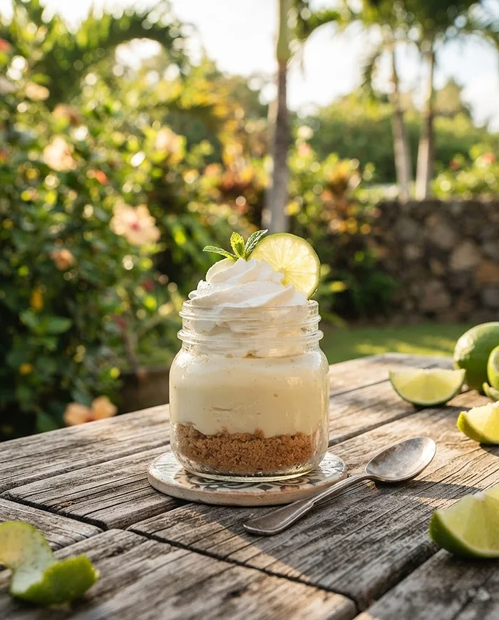 10-Minute Key Lime Pie Jars 4 mini jar dessert