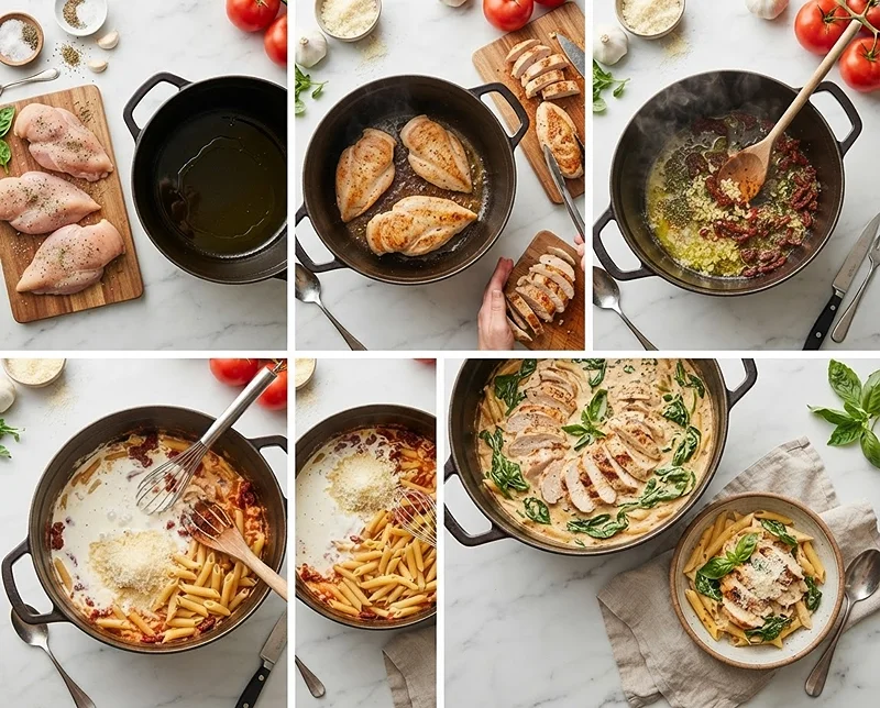 One-Pot Creamy Tuscan Chicken Pasta 3 one pot meals