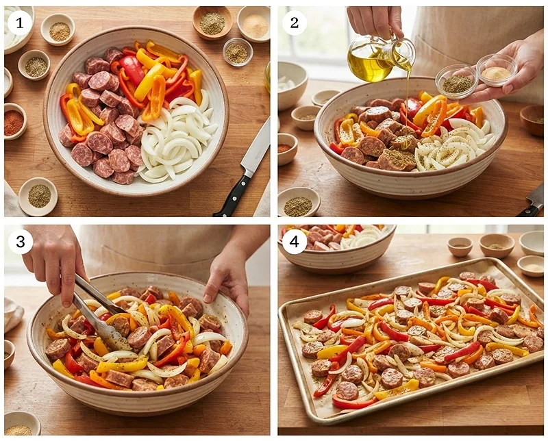 sausage and vegetables
