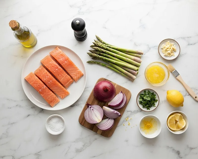 Garlic Butter Salmon & Asparagus Sheet Pan 2 sheet pan salmon