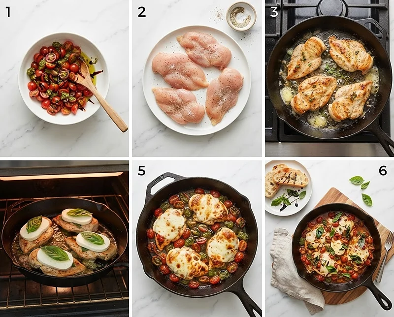 No-Oven Caprese Chicken Skillet 3 skillet dinners