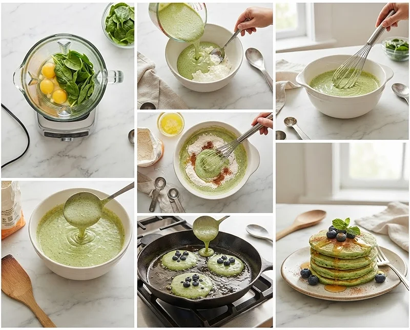 Cottage Cheese and Spinach Pancakes 3 spinach and cottage cheese pancakes