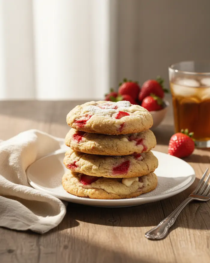 Strawberry Cookies serving suggestion